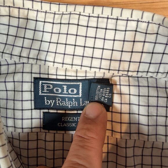 Vintage Polo Ralph Lauren Shirt 16.5 34/35 Blue Regent Button Up Long Sleeve - Picture 3 of 5
